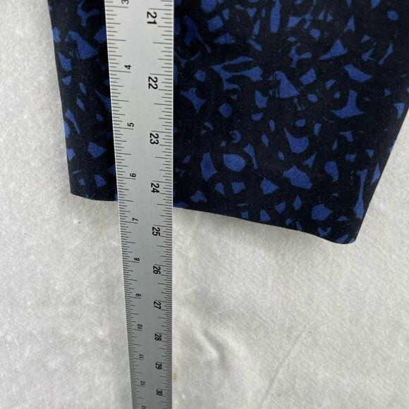 Ann Taylor Chelsea Crop Pants Women's 27 Blue Black Printed Stretch Side Zip - Picture 5 of 12